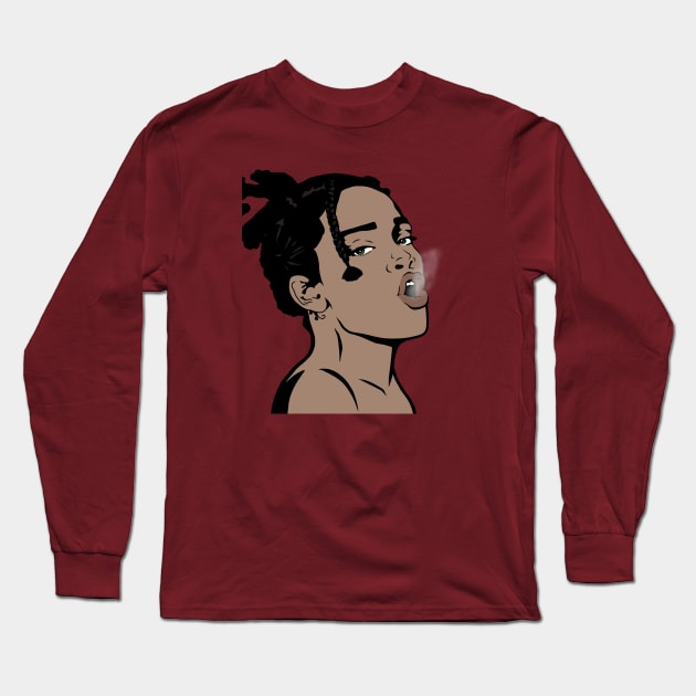 Riri Smokes Long Sleeve T-Shirt by Zozi Designs